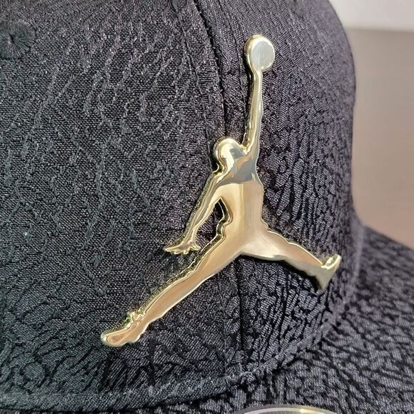 Air Jordan 1 2 3 4 5 6 8 11 12 OG Retro Bred Playoffs Snapback Hat Black Gold - Picture 5 of 10